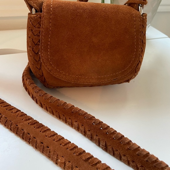 Tasseled Split Leather Mini Crossbody Bag - Picture 6 of 8